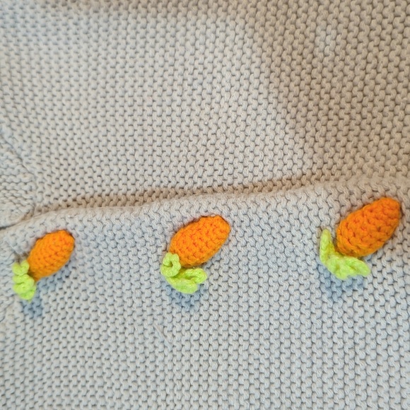 Max Studio baby Jacket Bunny Hooded Carrot snap closure Sweater Size 12 months - Picture 2 of 7